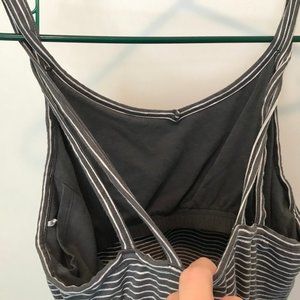 Grey and white striped summer dress